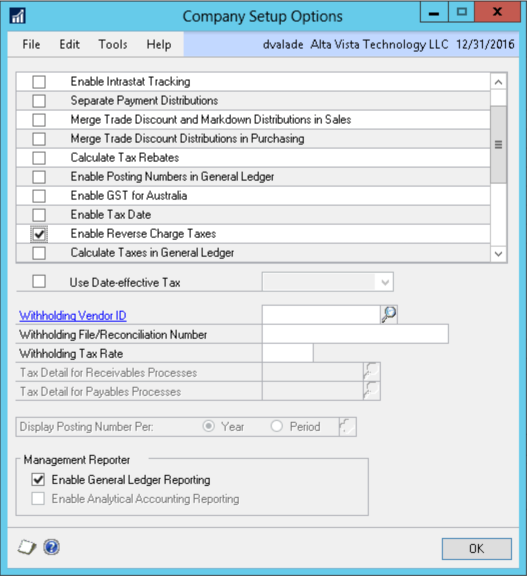 Use Tax Company Settings