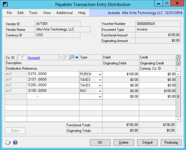 Use Tax Payables Distribution