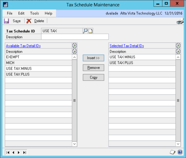 Use Tax Schedule