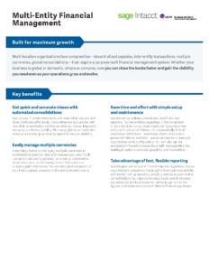 Multi-Entity Financial Management Datasheet