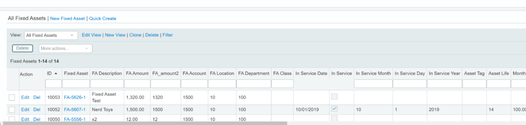 fixed assets in sage intacct