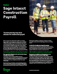 Sage Intacct Construction Payroll Datasheet