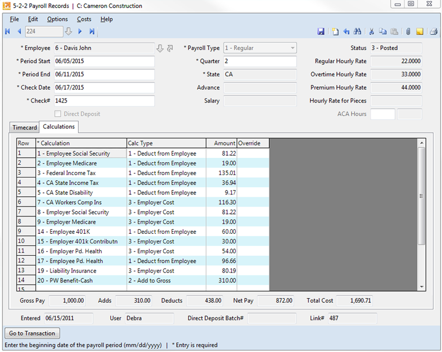 Sage 100 Contractor Payroll Records