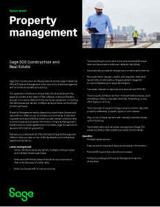 Sage 300 CRE Property Management Product Sheet