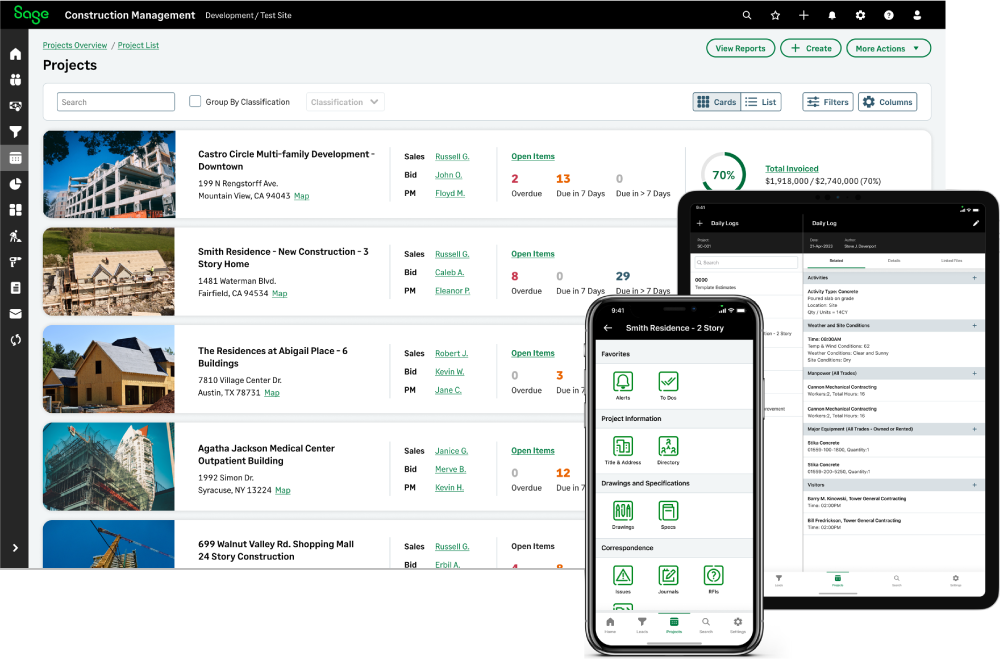 Sage Construction Management: Built for Mobility and Collaboration