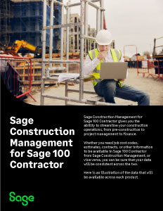 Sage Construction Management and Sage 100 Contractor Data Mapping